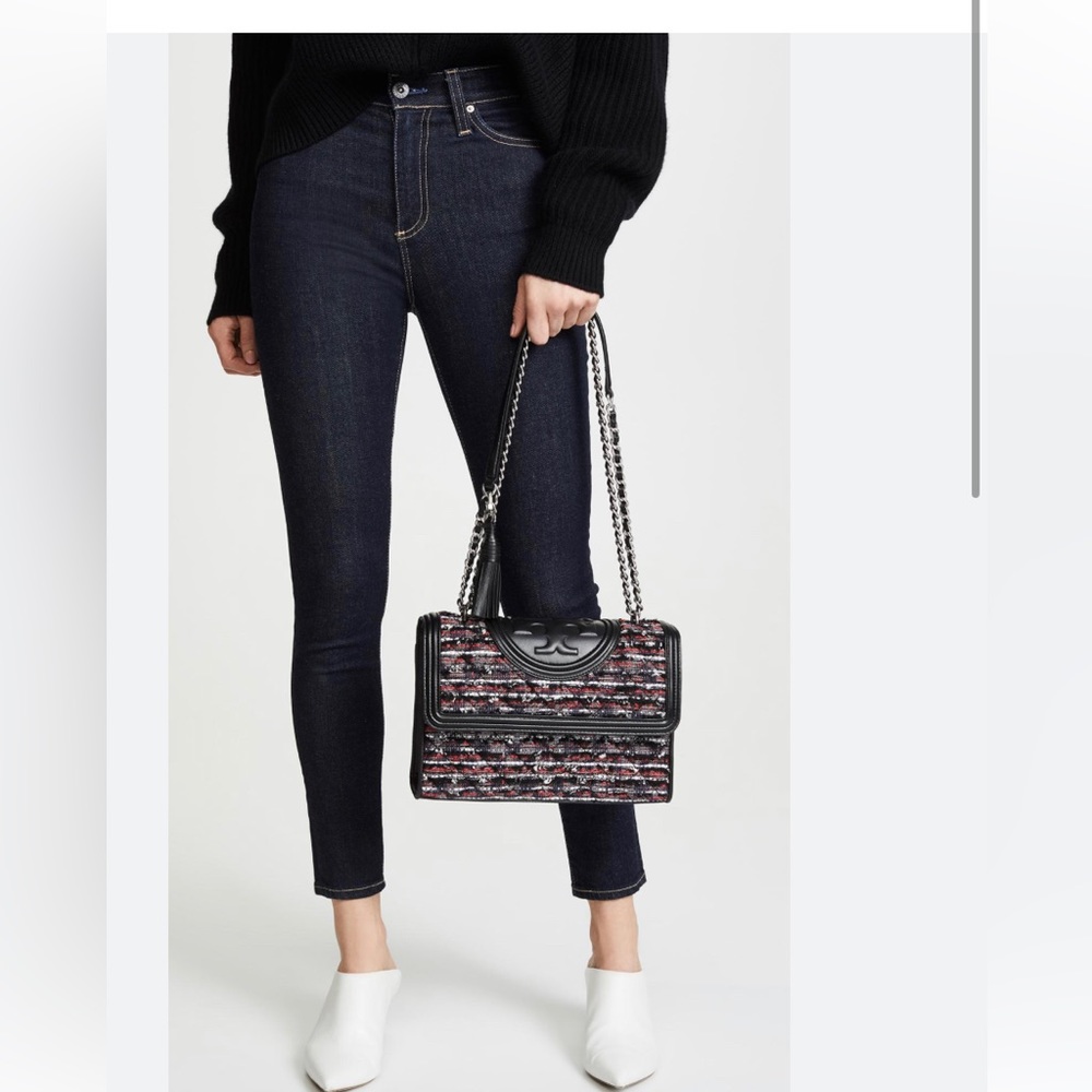 Tory Burch Fleming Tweed Convertible Shoulder Bag - Picture 3 of 9